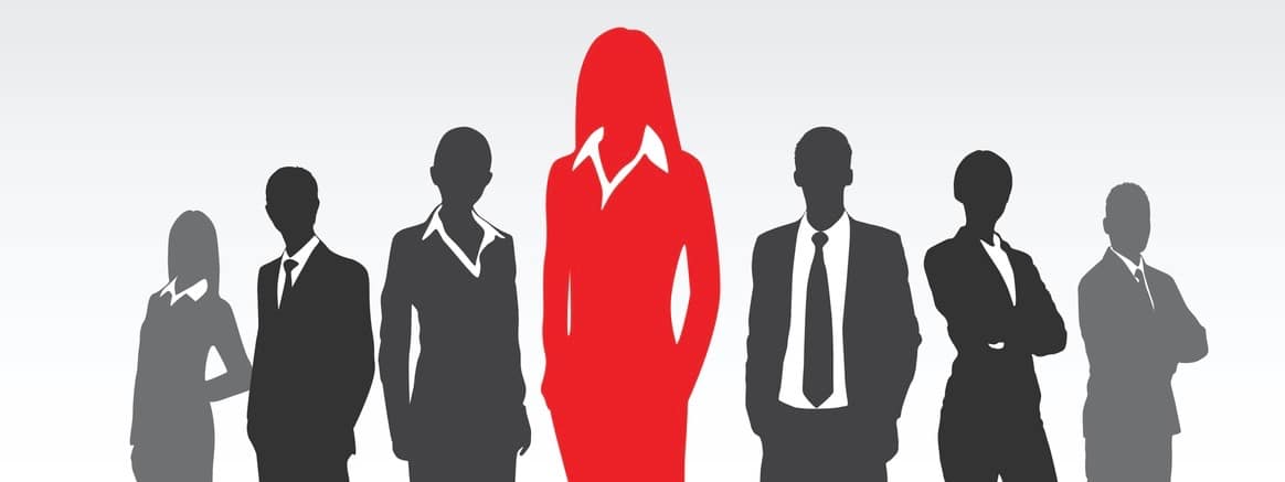 Red Businesswoman Silhouette, Black Business People Group Team Concept Vector Illustration