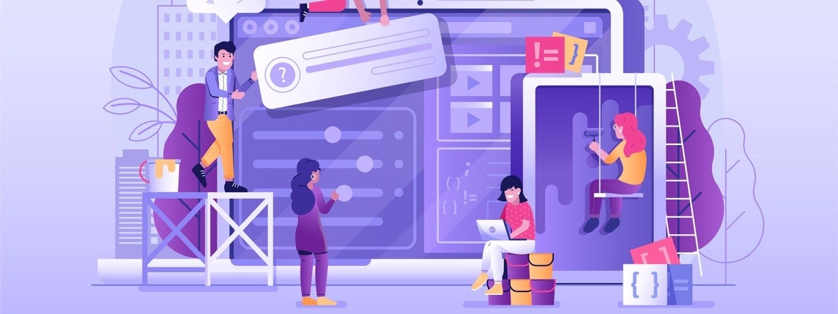 developers team building or upgrading site