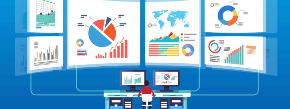 Man In Front Of The Electronic Screen To Do Data Monitoring And Analysis