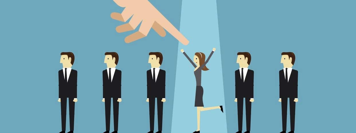 Businessman choosing worker