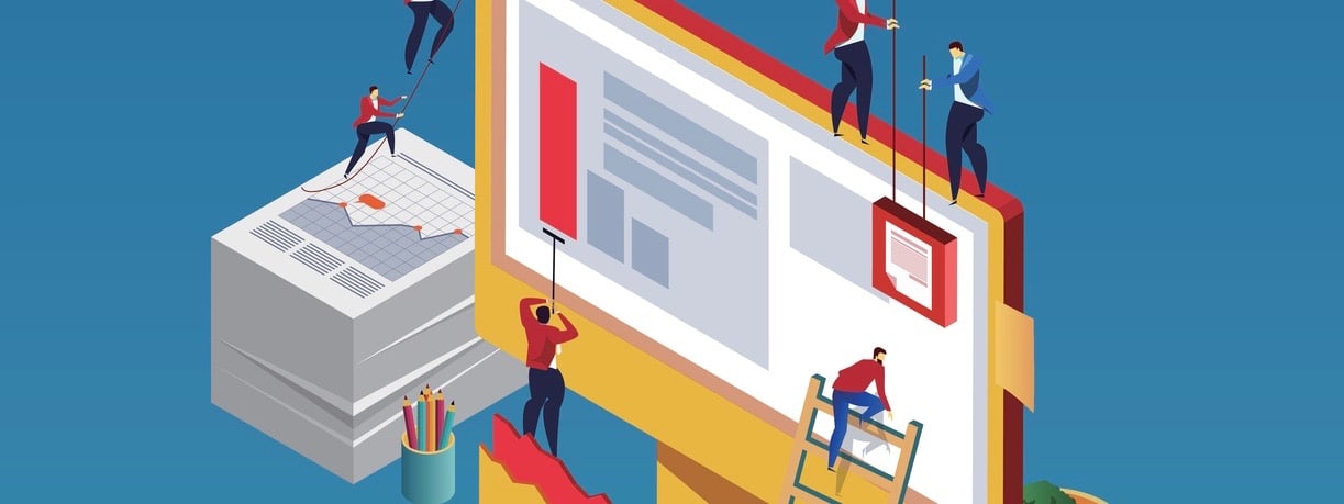 A group of businessmen in business construction