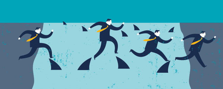 crisis crisis, sharks, business crisis, graphic, businessman,