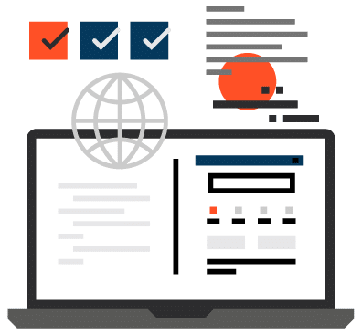 Landing page banner_graphic Computer with widgets